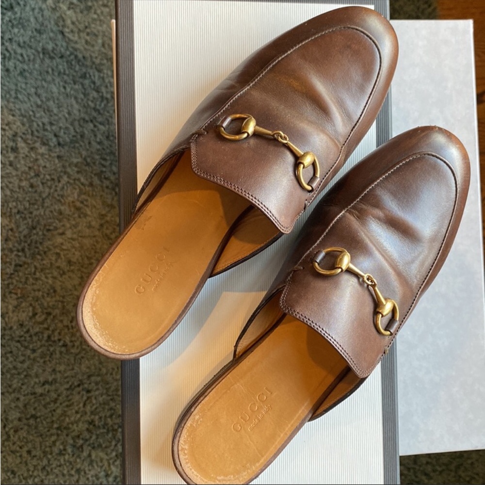 Gucci 37 authentic brown mules